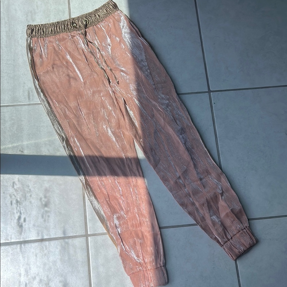 Zara Pink and Silver Shimmer Pants